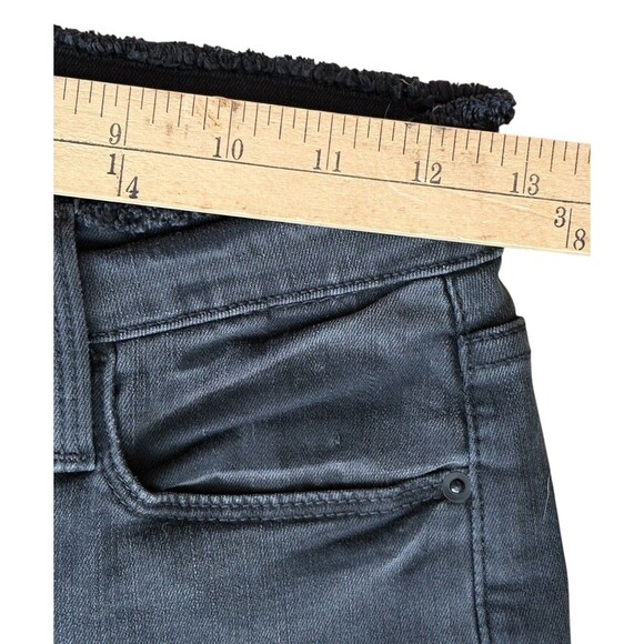 Frame Le High Skinny Jeans Women's Size 25 Black Stretch Raw Edge Waist and Hem - Picture 8 of 13